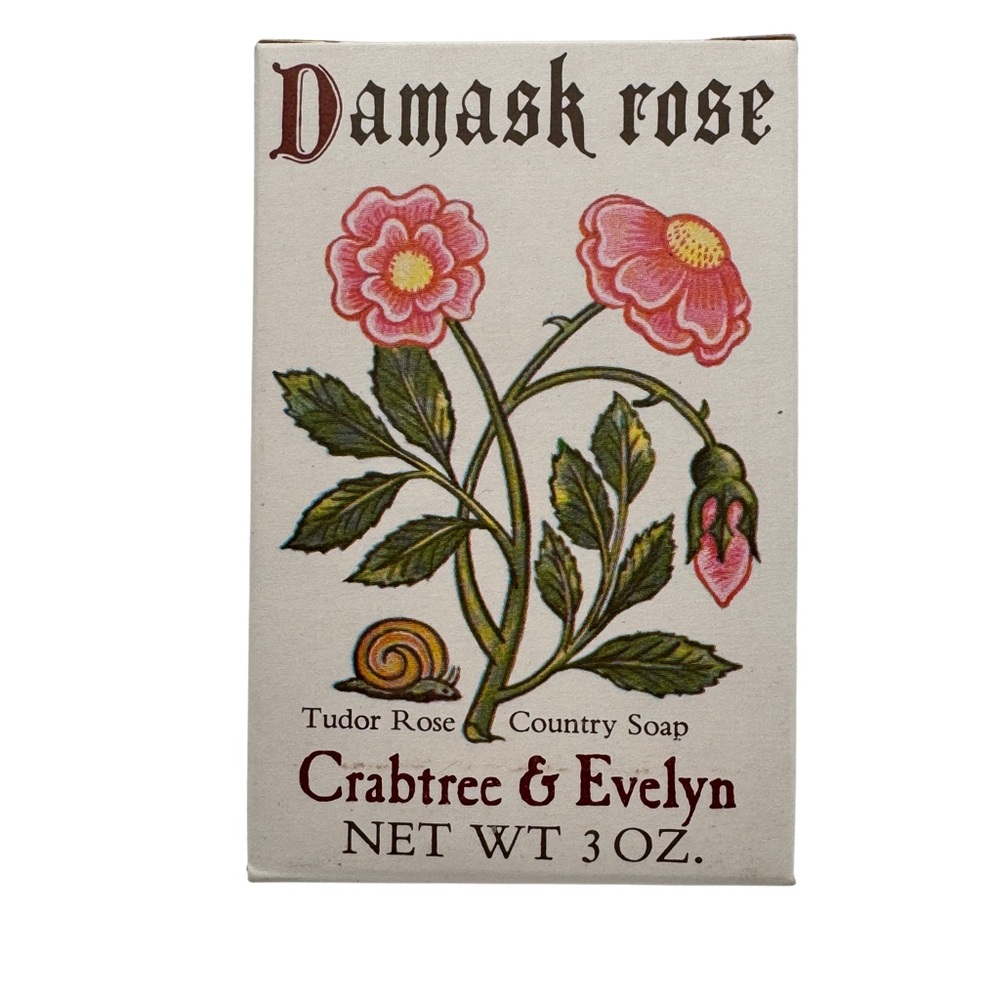 Vtg Crabtree & Evelyn Damask Rose Tudor Rose Country Soap NIB Made in England